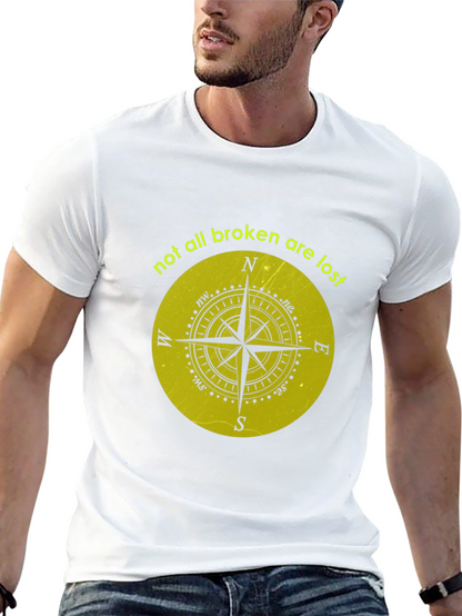 Compass Graphic Tee - Not All Broken Are Lost