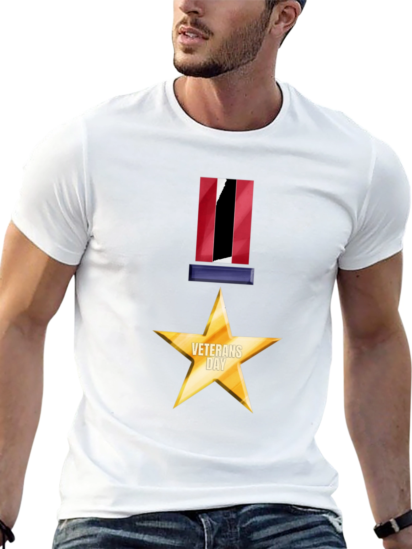 Veterans Day Star Medal Graphic Tee