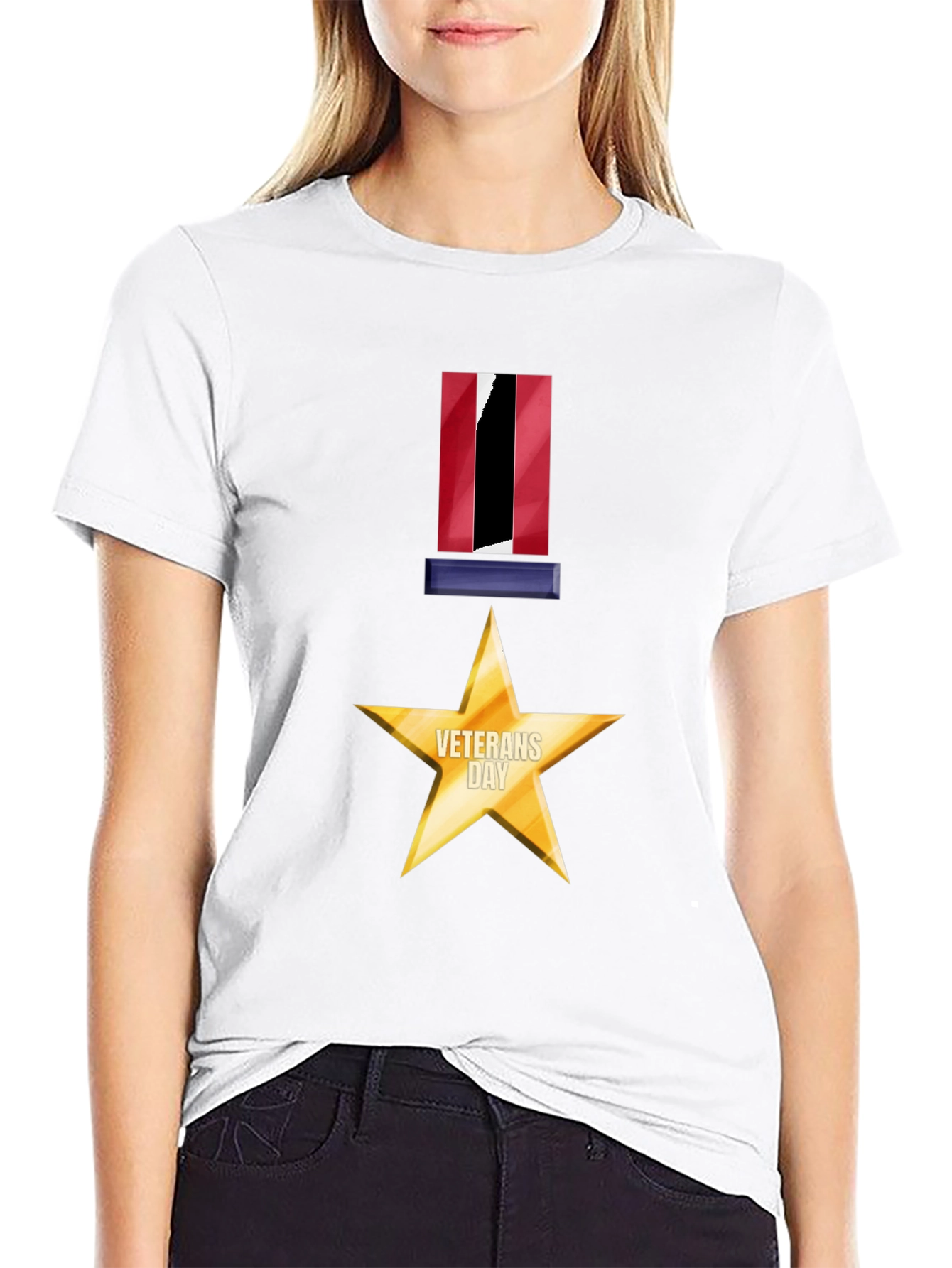 Veterans Day Star Medal Graphic Tee