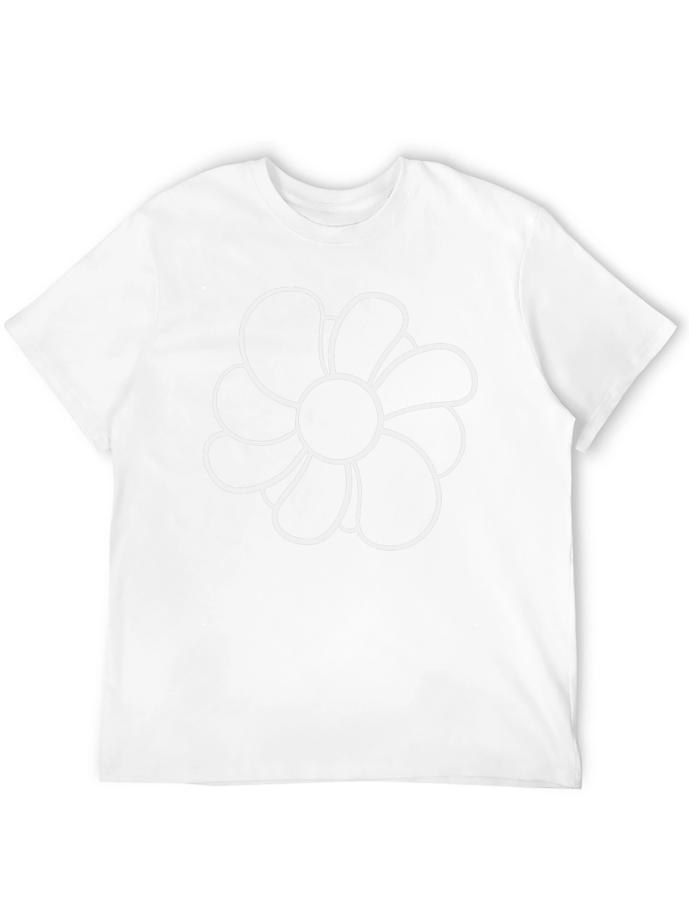 Black T-Shirt with Flower Design