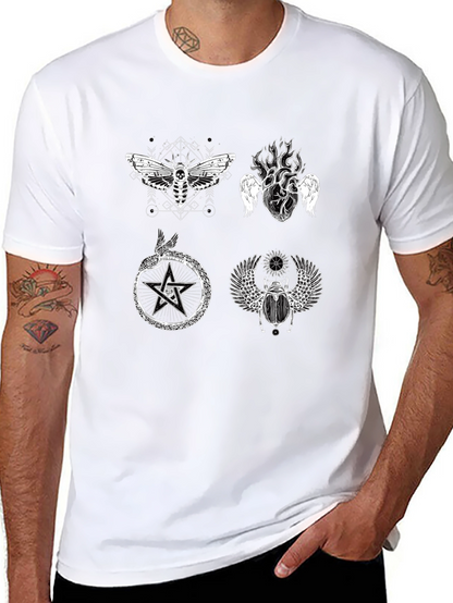 Occult Symbol Graphic Print Black T-Shirt