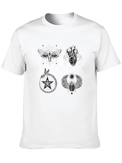 Occult Symbol Graphic Print Black T-Shirt