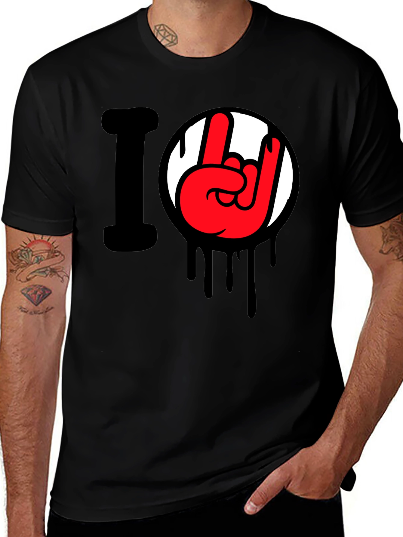 I Love Rock Hand Gesture Tee