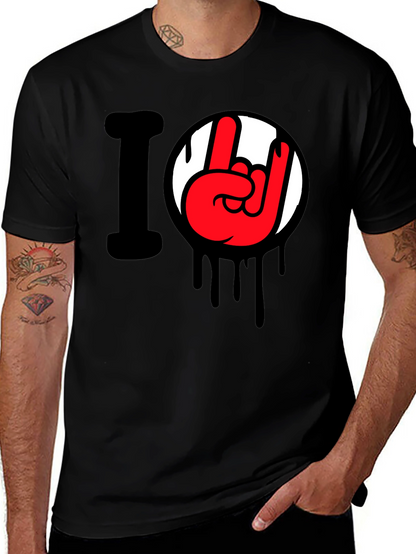 I Love Rock Hand Gesture Tee