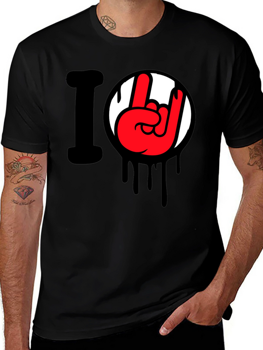 I Love Rock Hand Gesture Tee