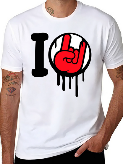 I Love Rock Hand Gesture Tee