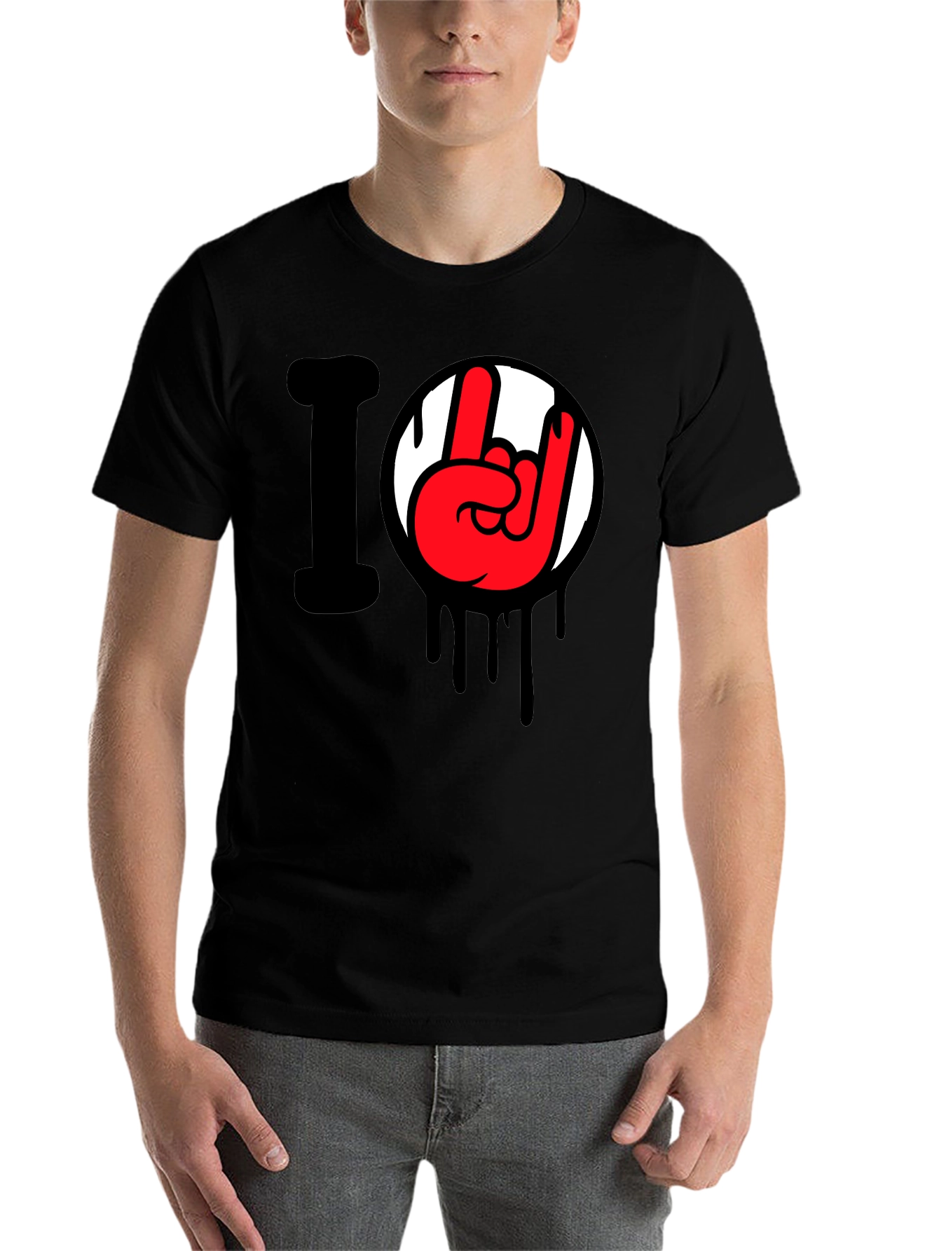 I Love Rock Hand Gesture Tee