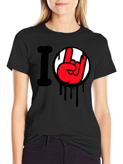 I Love Rock Hand Gesture Tee
