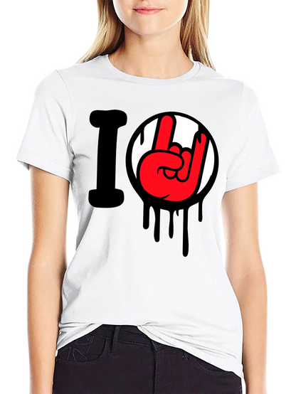 I Love Rock Hand Gesture Tee
