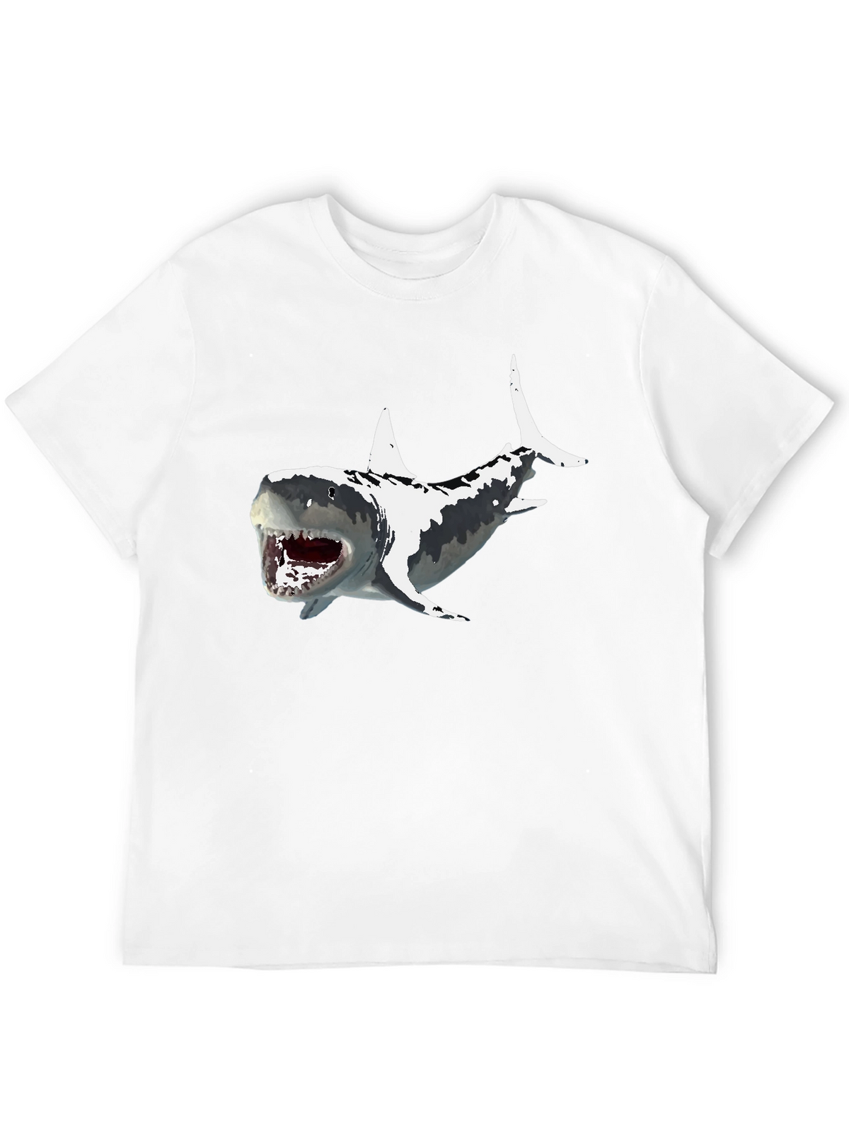 Shark Graphic Print Mens Black T-Shirt