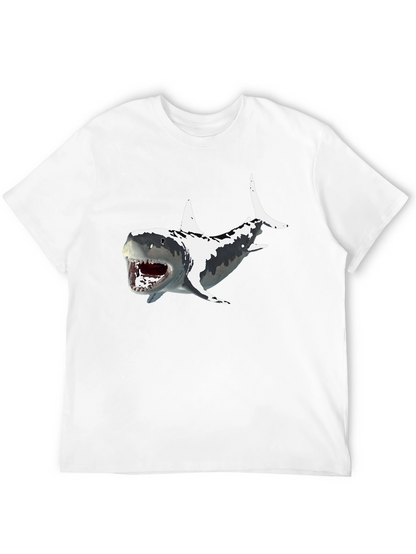 Shark Graphic Print Mens Black T-Shirt