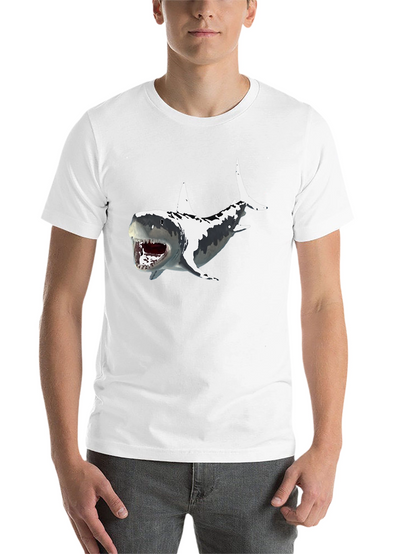 Shark Graphic Print Mens Black T-Shirt