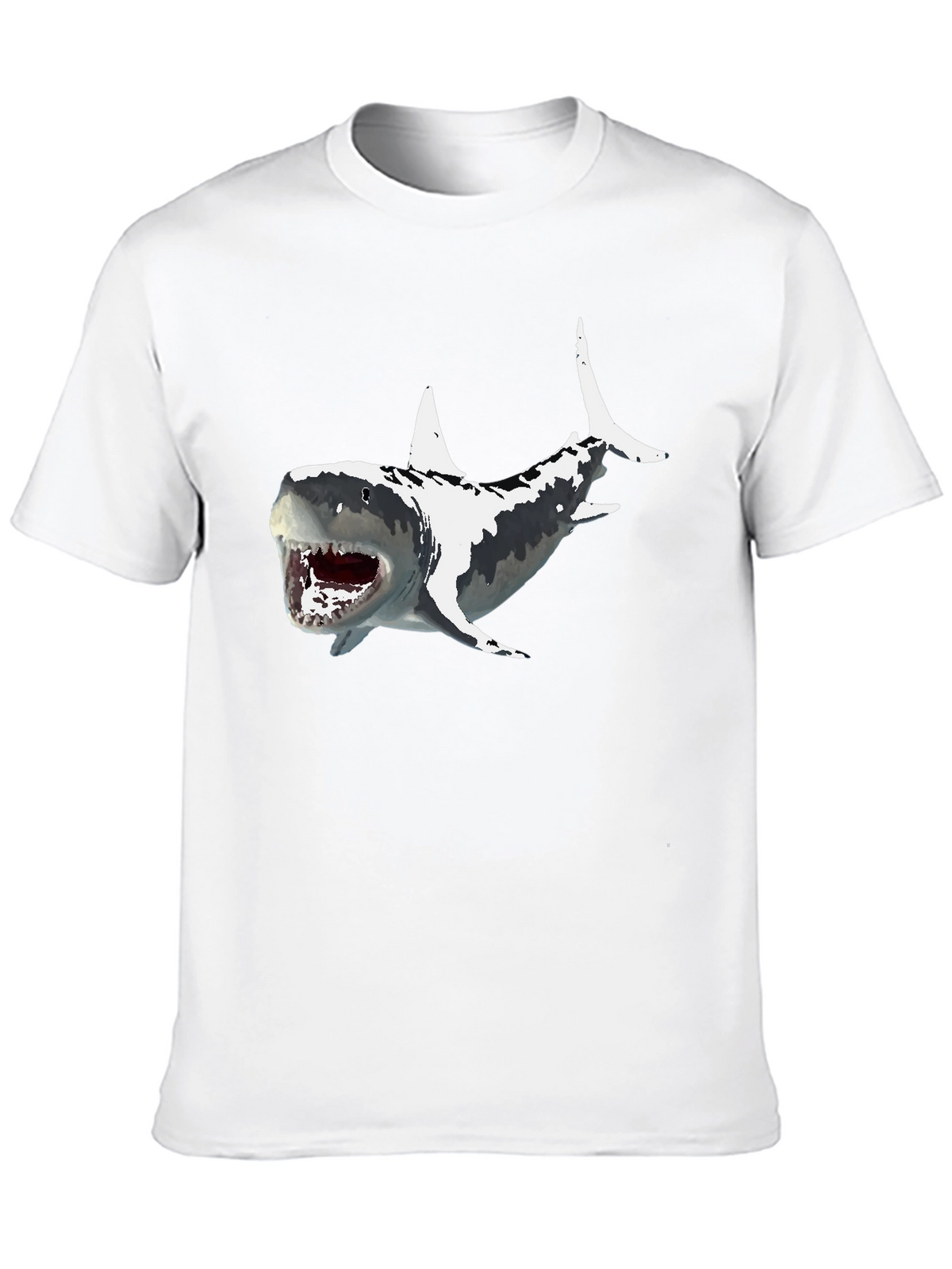 Shark Graphic Print Mens Black T-Shirt