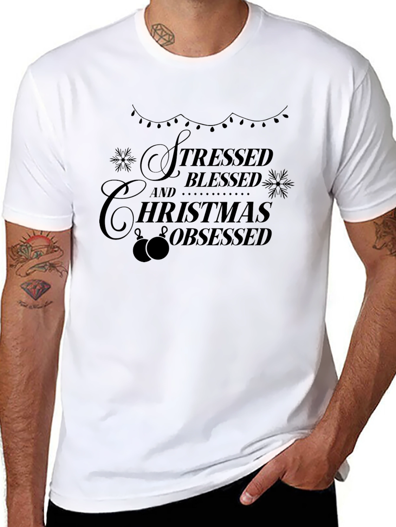Stressed Blessed Christmas Obsessed T-Shirt