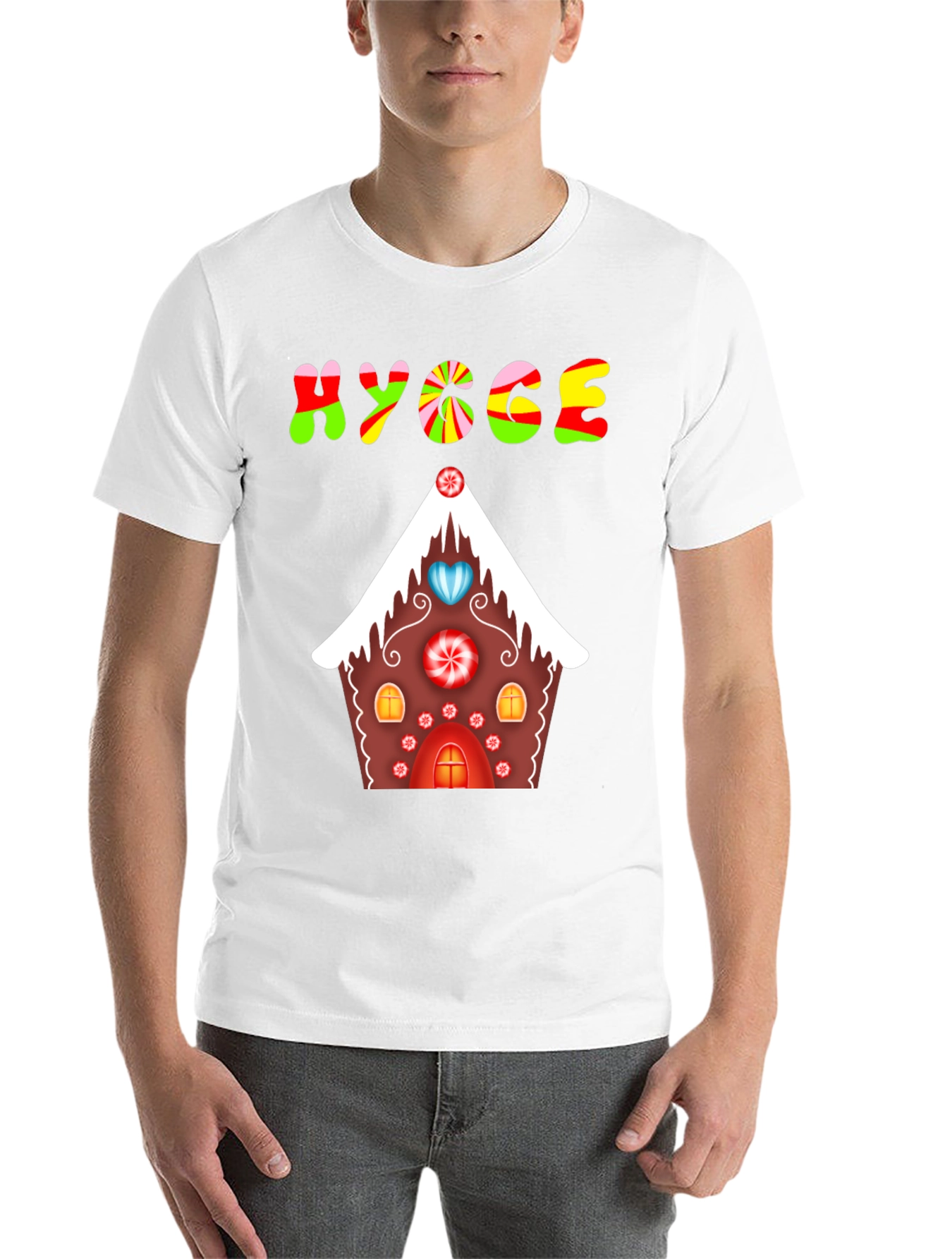 Hygge Gingerbread House Graphic Tee - Festive Comfort