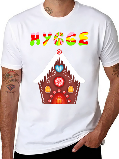 Hygge Gingerbread House Graphic Tee - Festive Comfort