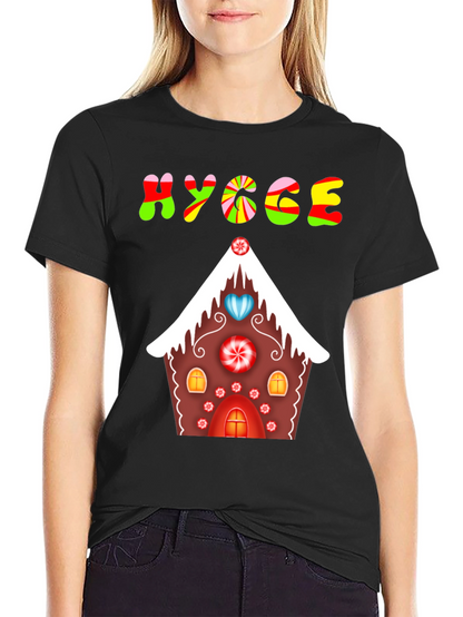 Hygge Gingerbread House Graphic Tee - Festive Comfort