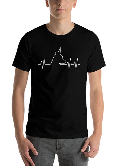 Dog Breed Heartbeat T-Shirt - Black