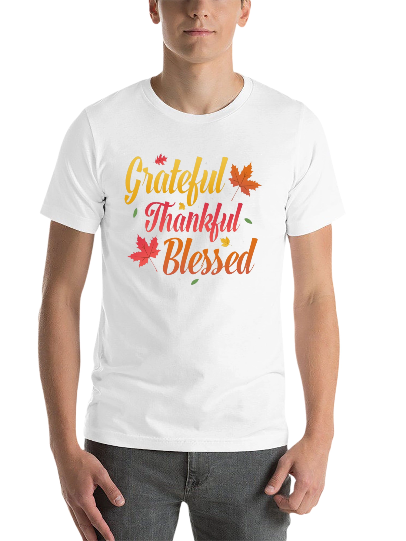 Grateful Thankful Blessed T-Shirt Fall Thanksgiving Tee