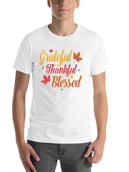 Grateful Thankful Blessed T-Shirt Fall Thanksgiving Tee