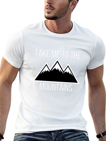 Take Me To The Mountains Black Graphic T-Shirt