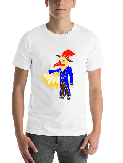 Whimsical Bird Cartoon Graphic Tee - Black
