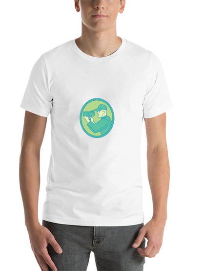 Graphic Tee - Cameraman Design Black Cotton