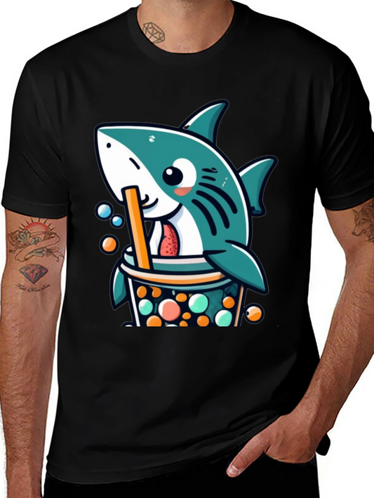 Boba Shark T-Shirt - Cute Kawaii Bubble Tea Graphic Tee