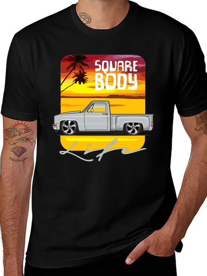Square Body Life Black Graphic T-Shirt