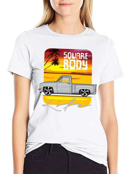 Square Body Life Black Graphic T-Shirt