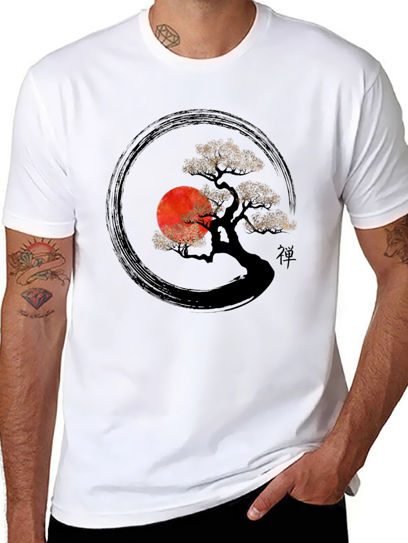 Zen Bonsai Tree T-Shirt - Japanese Art Style