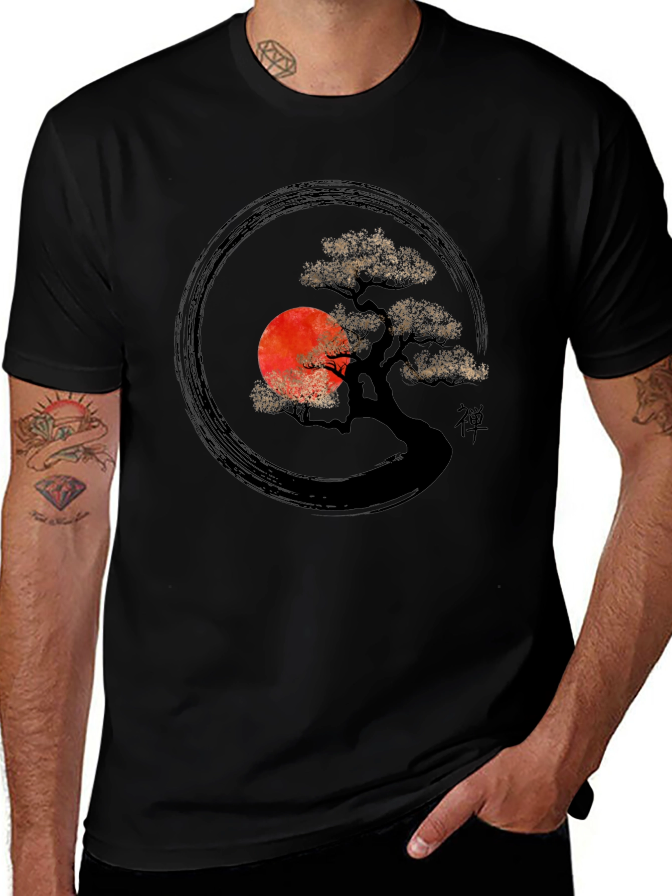 Zen Bonsai Tree T-Shirt - Japanese Art Style
