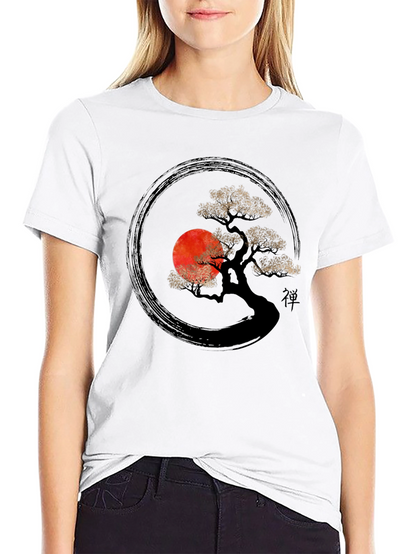Zen Bonsai Tree T-Shirt - Japanese Art Style