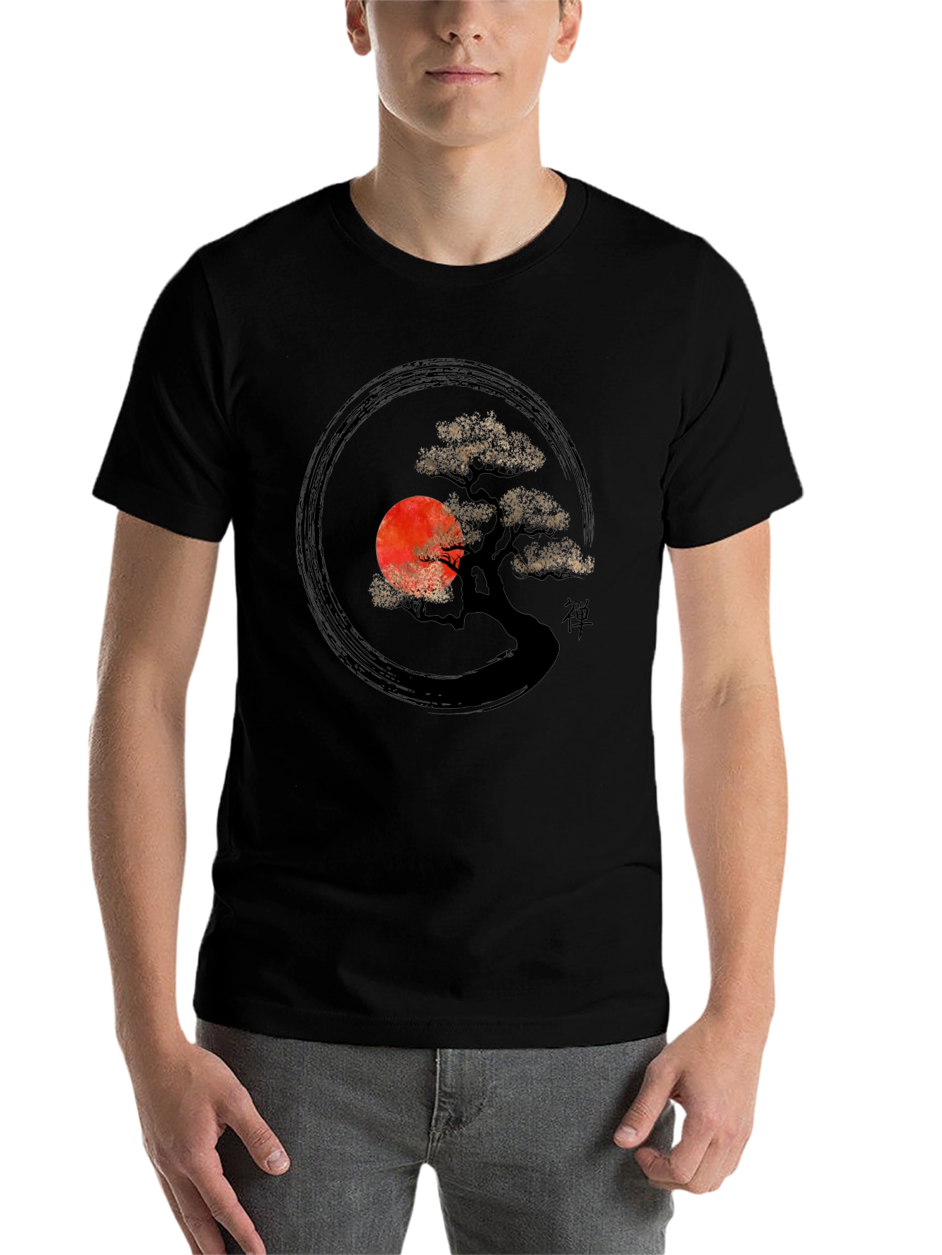 Zen Bonsai Tree T-Shirt - Japanese Art Style