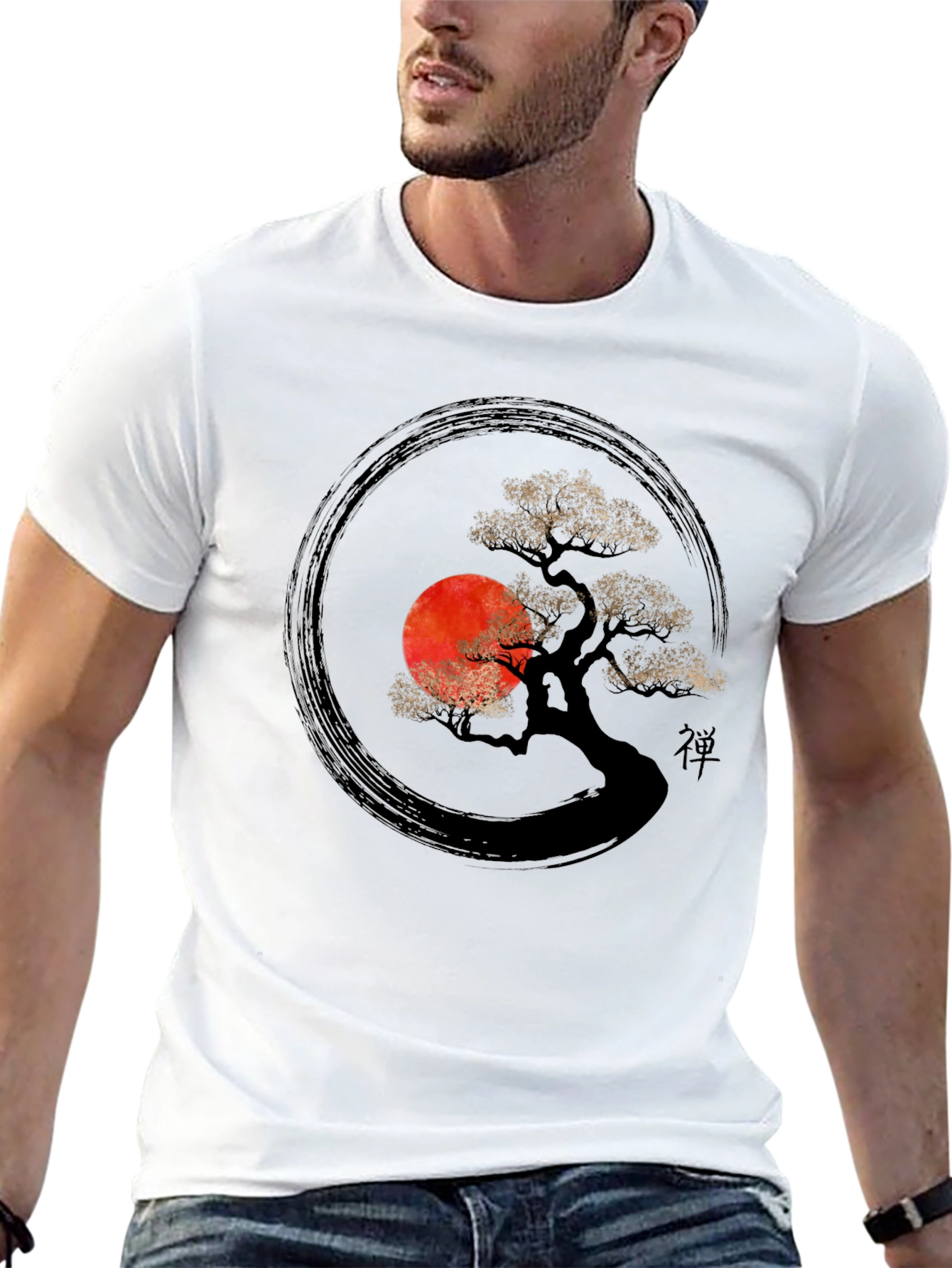 Zen Bonsai Tree T-Shirt - Japanese Art Style
