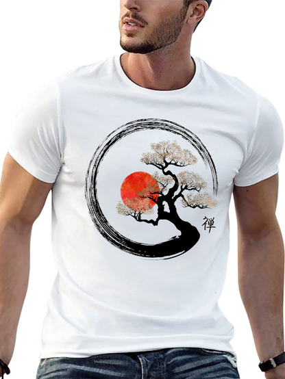 Zen Bonsai Tree T-Shirt - Japanese Art Style