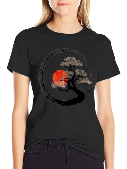 Zen Bonsai Tree T-Shirt - Japanese Art Style