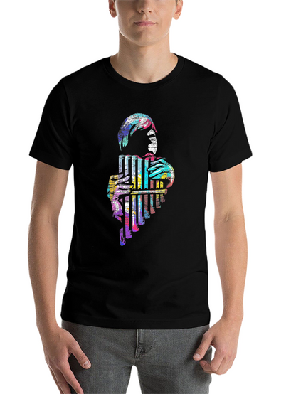 Abstract Pan Flute Graphic T-Shirt