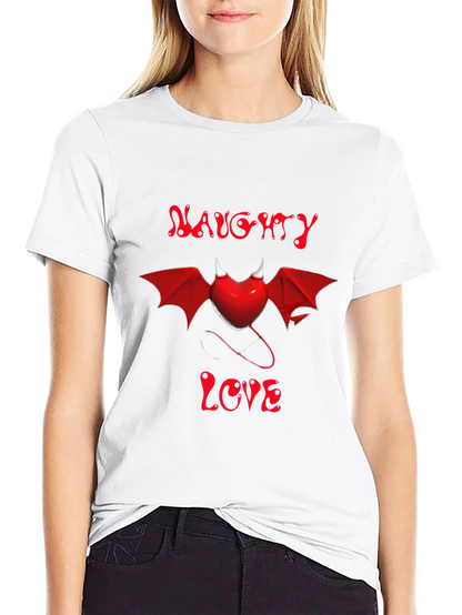 Naughty Love Devil Heart Graphic Tee - Black