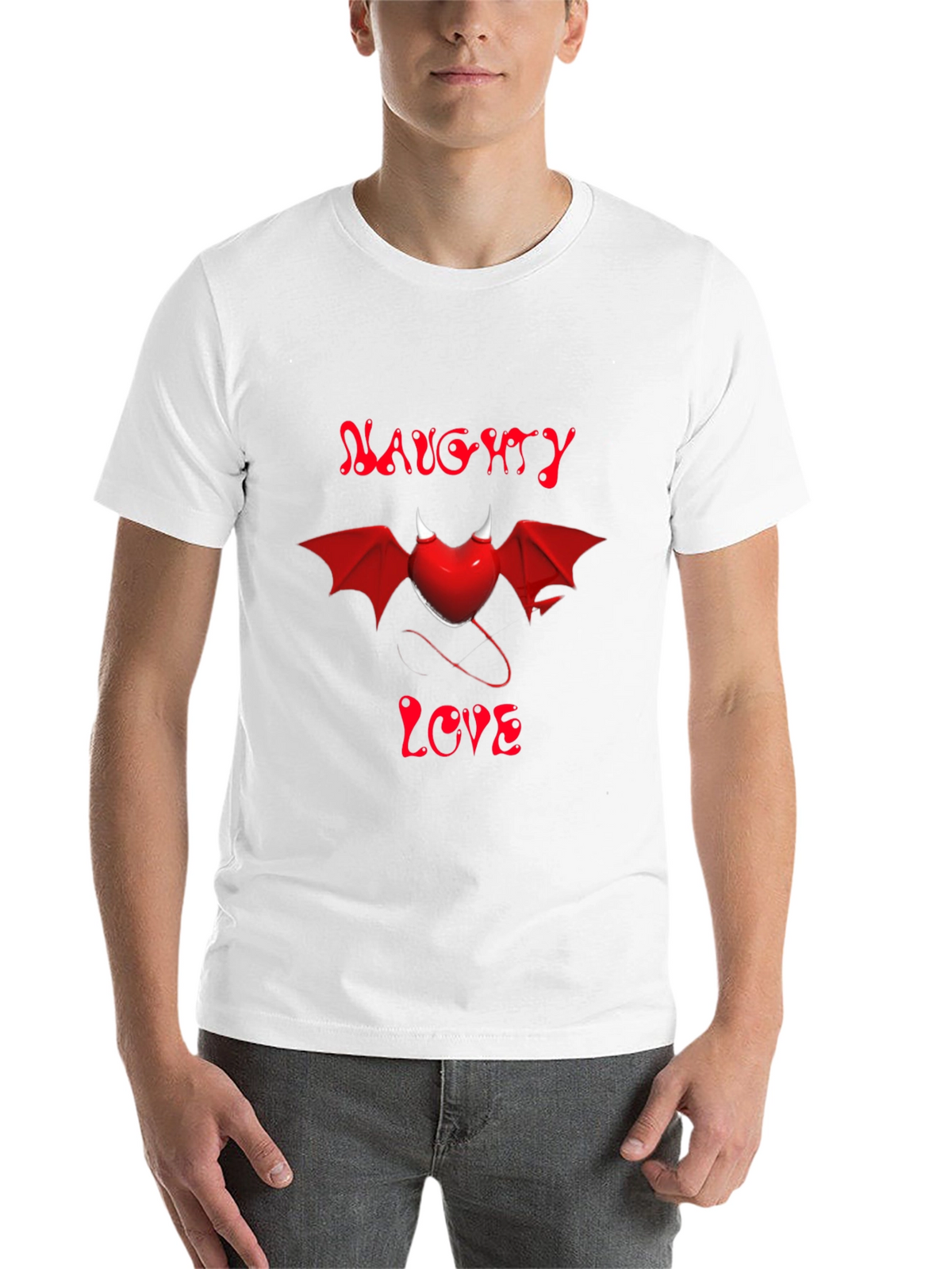Naughty Love Devil Heart Graphic Tee - Black