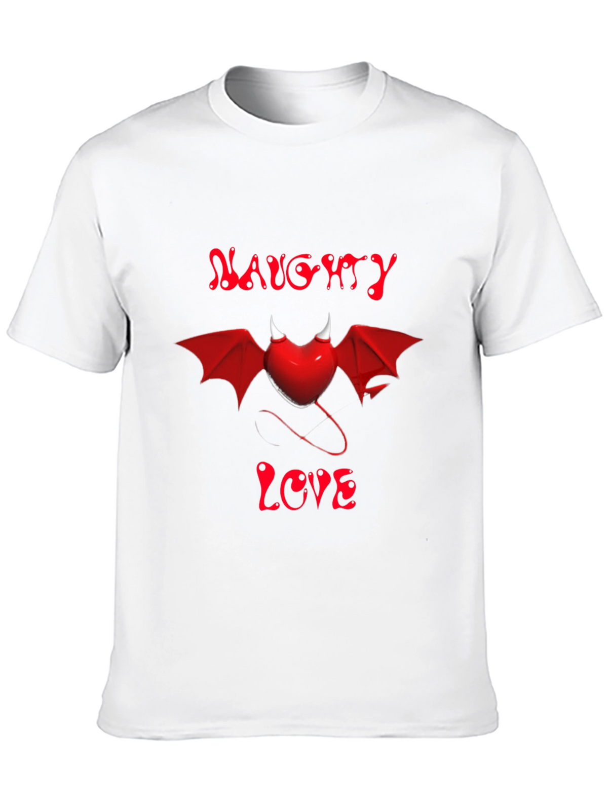 Naughty Love Devil Heart Graphic Tee - Black