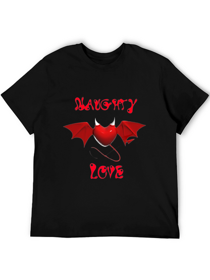 Naughty Love Devil Heart Graphic Tee - Black