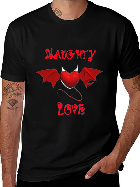 Naughty Love Devil Heart Graphic Tee - Black