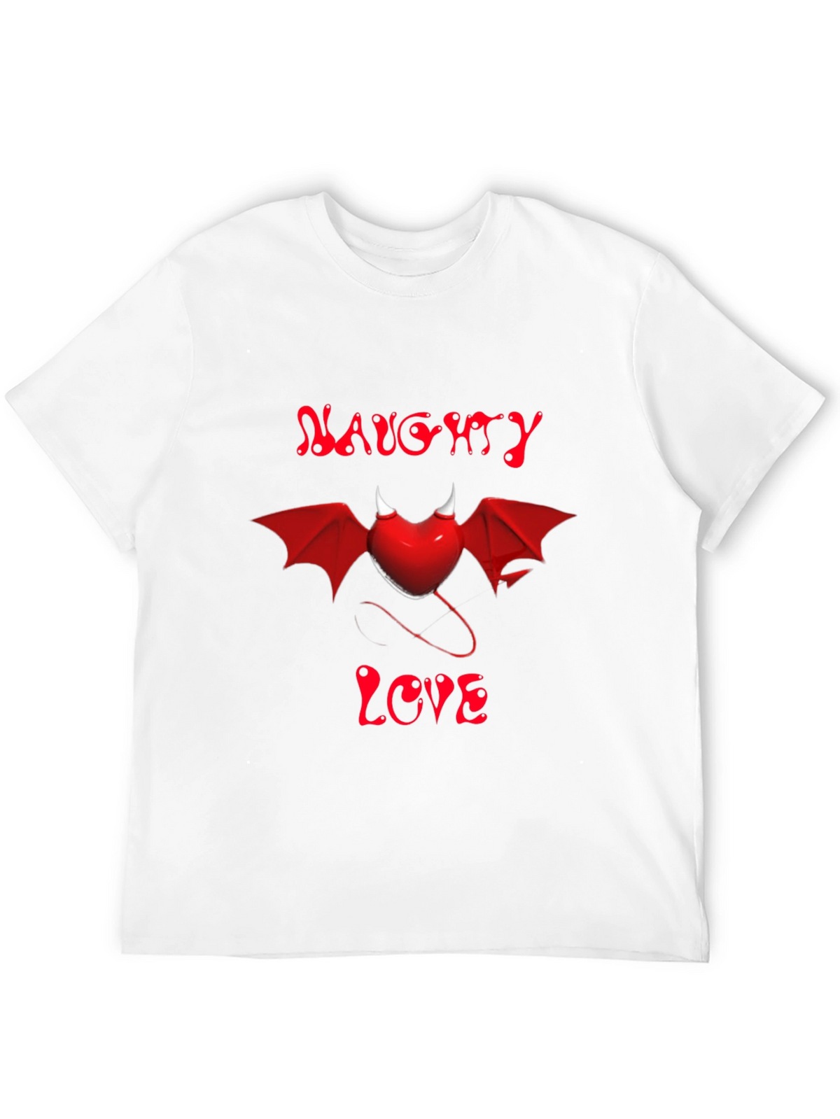Naughty Love Devil Heart Graphic Tee - Black