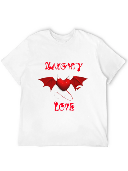 Naughty Love Devil Heart Graphic Tee - Black