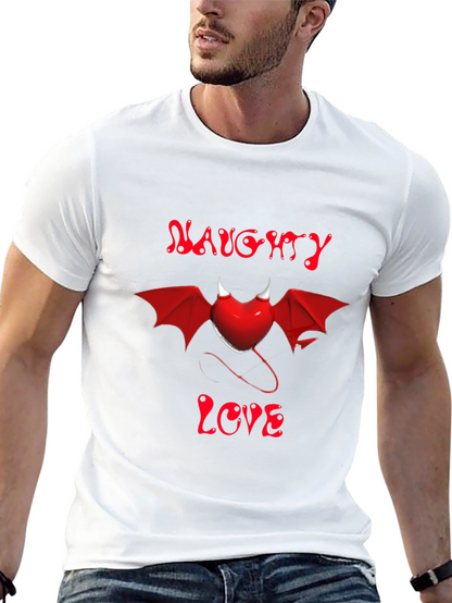 Naughty Love Devil Heart Graphic Tee - Black