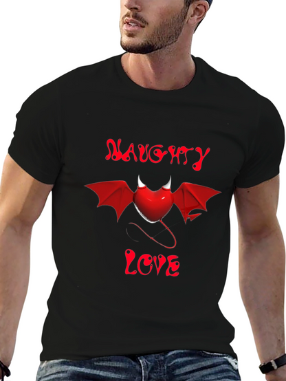 Naughty Love Devil Heart Graphic Tee - Black