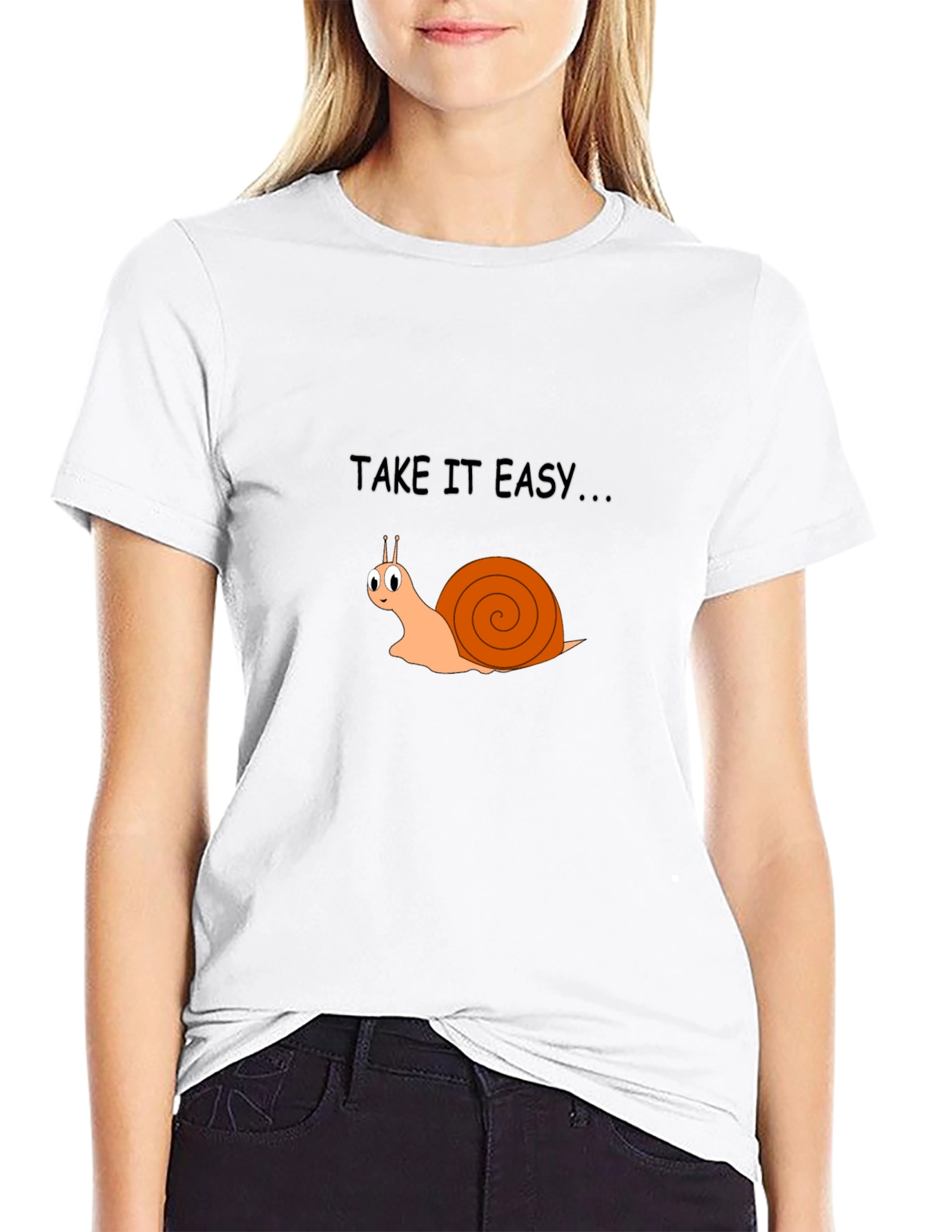 Take It Easy Snail Graphic Tee - Relaxed Fit