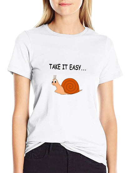 Take It Easy Snail Graphic Tee - Relaxed Fit
