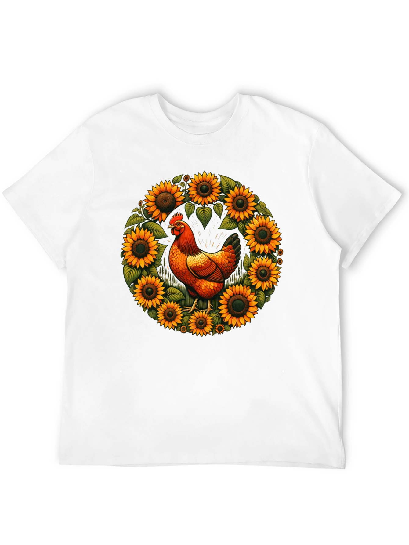 Chicken & Sunflower Wreath Graphic Tee